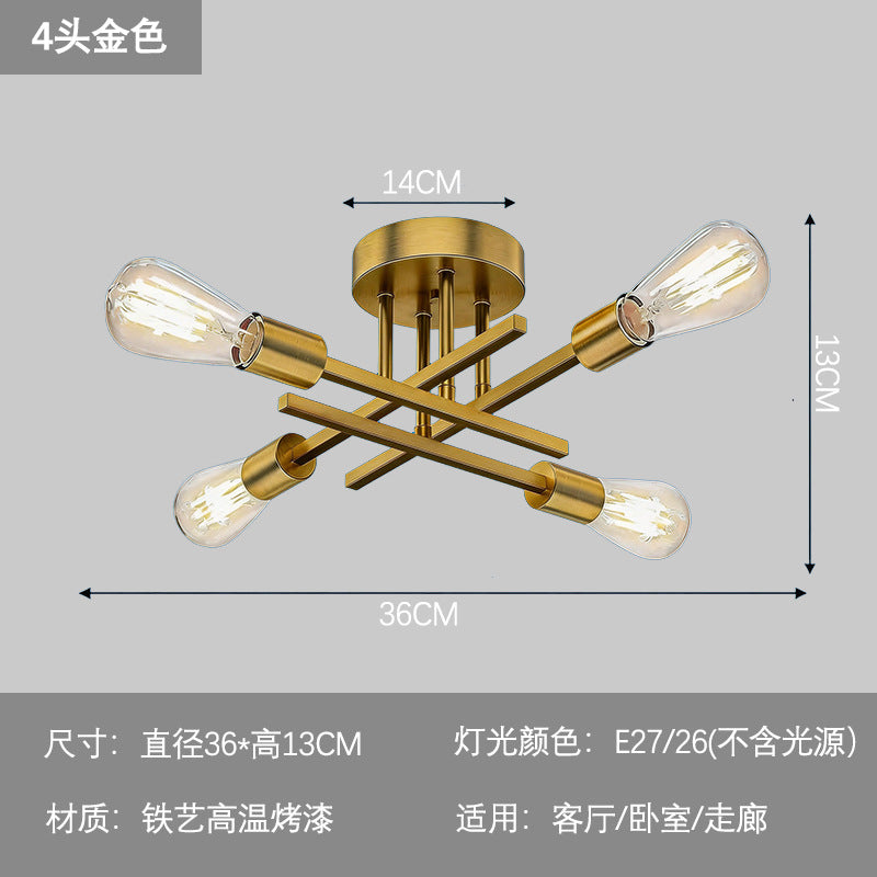 Modern minimalist molecular creative multi-head iron art ceiling light - industrial style for living room, bedroom, dining room, and homestays