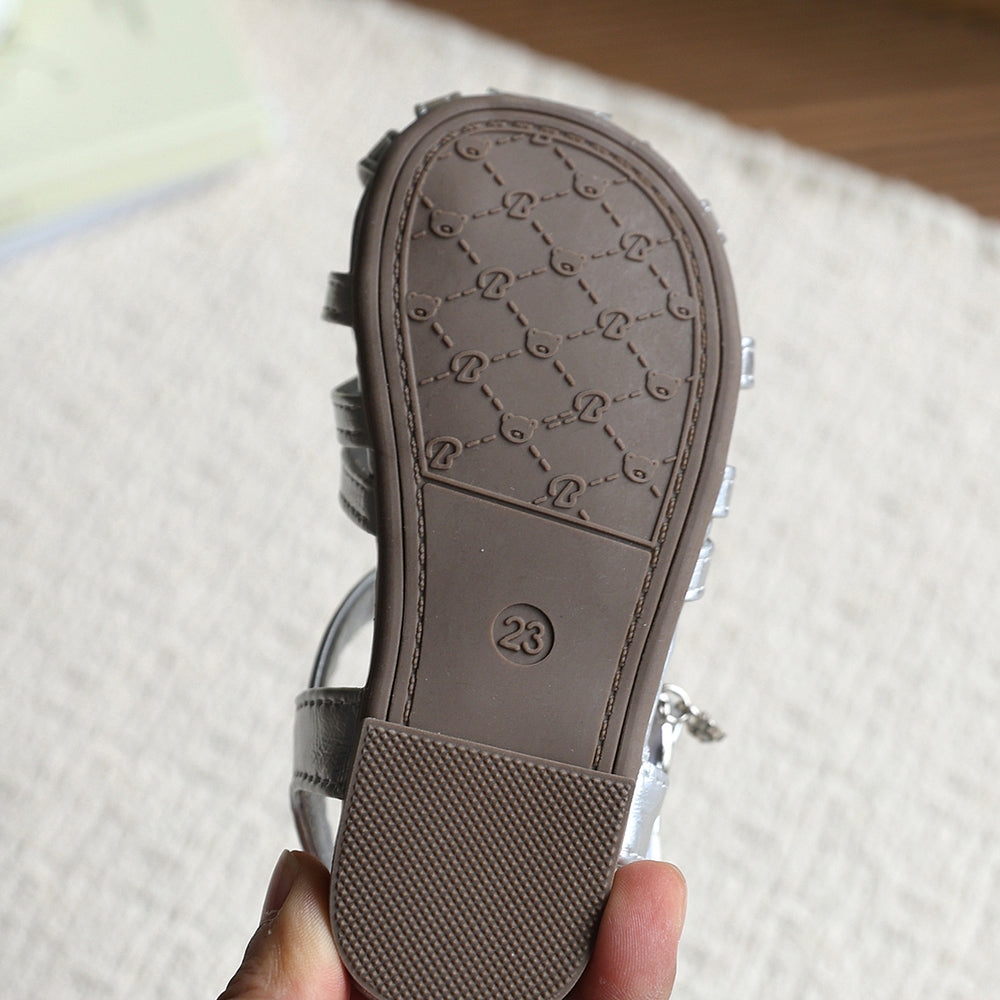 Girls' sandals: new  summer collection - closed-toe roman sandals, breathable and non-slip beach shoes for little girls, kids' footwear