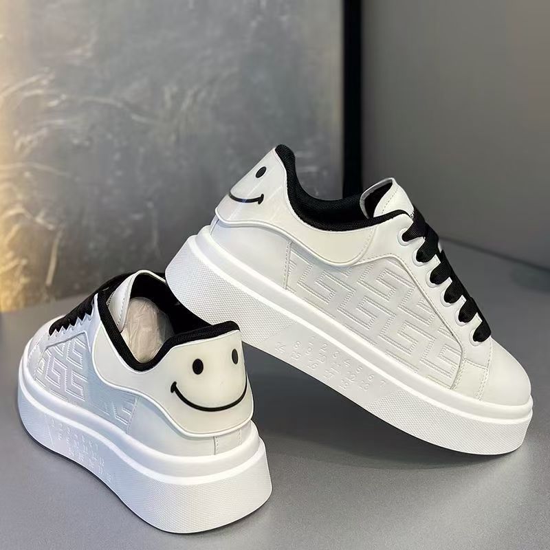 Men's fashion sneakers: 2025 spring new arrivals - trendy, versatile, chunky sole white shoes for students, athletic & casual wear