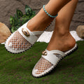 Exportnew arrivalplus sizemary jane mesh breathable flats slippers women's toe mesh breathable fishnet toe half drag
