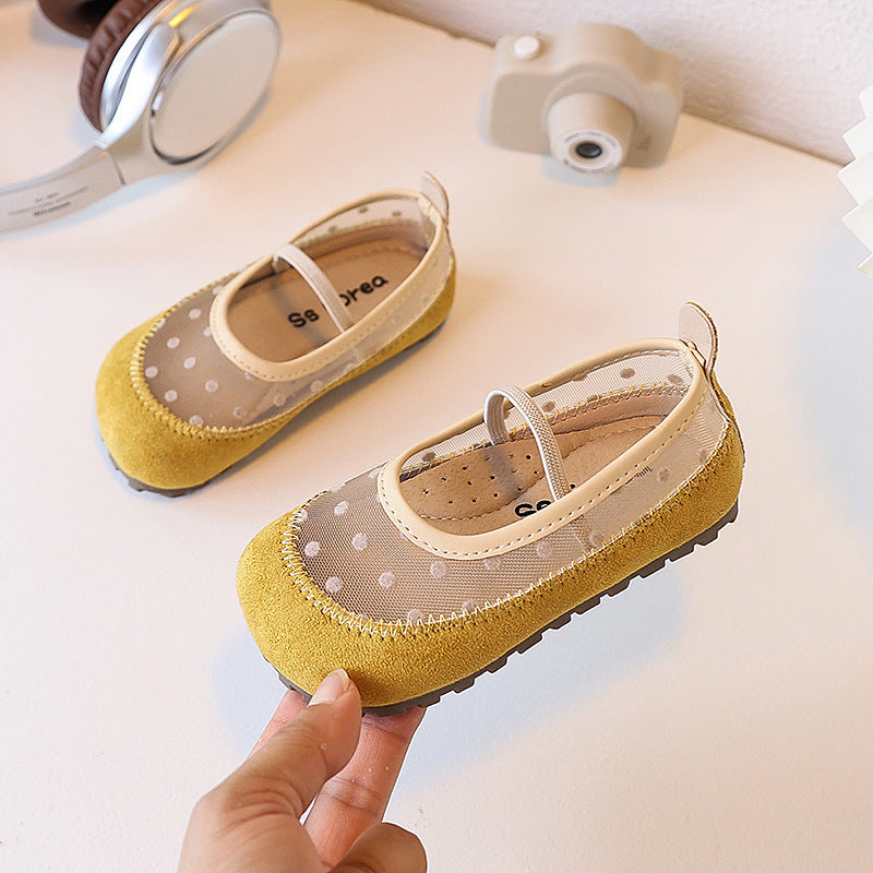 Vancahao girls' retro soft-soled flats -  autumn new collection - kids' moccasins, princess shoes