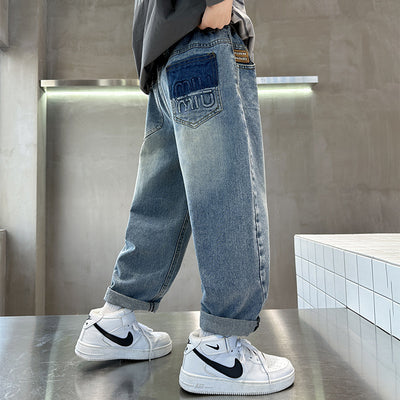 Boys' pants - spring/autumn collection  - new spring styles - big & tall sizes - dad jeans - boys' spring harem jeans - kids' denim pants