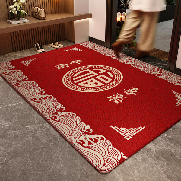 Household gate entrance foot pad red entry floor mat 2024 new high-end door entry dirt-resistant non-slip carpet