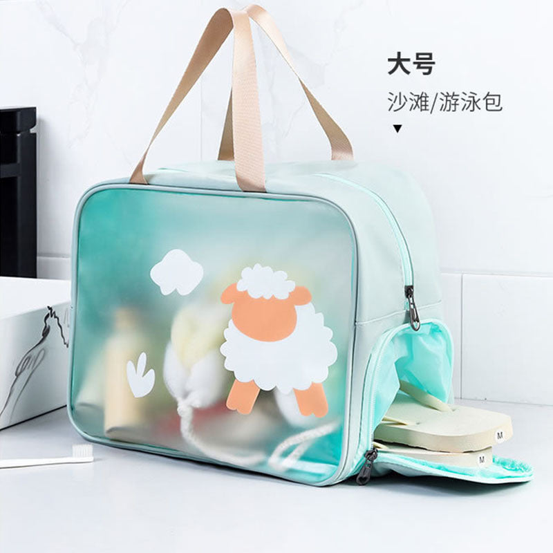 Portable Children's Cartoon Bath Bag Beach Bag Fitness Swimming Dry and Wet Separation Wash Bag PVC Storage Bag