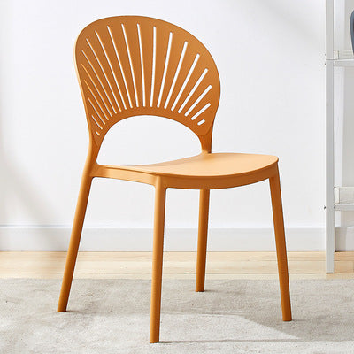 Nordic home plastic chair - suitable for cafeteria, restaurant, outdoor use, with backrest, stool, office, leisure, and waiting area seating