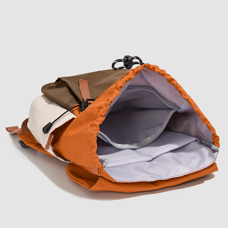 New fashion contrasting color Korean version backpack travel lightweight large capacity backpack trend junior high school college student schoolbag