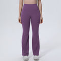 New arrival cross-border pure color breathable high waist hip lifting tight wide leg pants sports running fitness bell bottoms yoga clothes for women