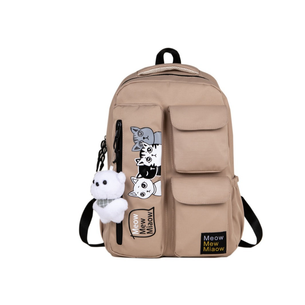 New Korean multi-functional dual-purpose thickened fabric schoolbag Internet celebrity lazy wind dirt-resistant di y large-capacity backpack