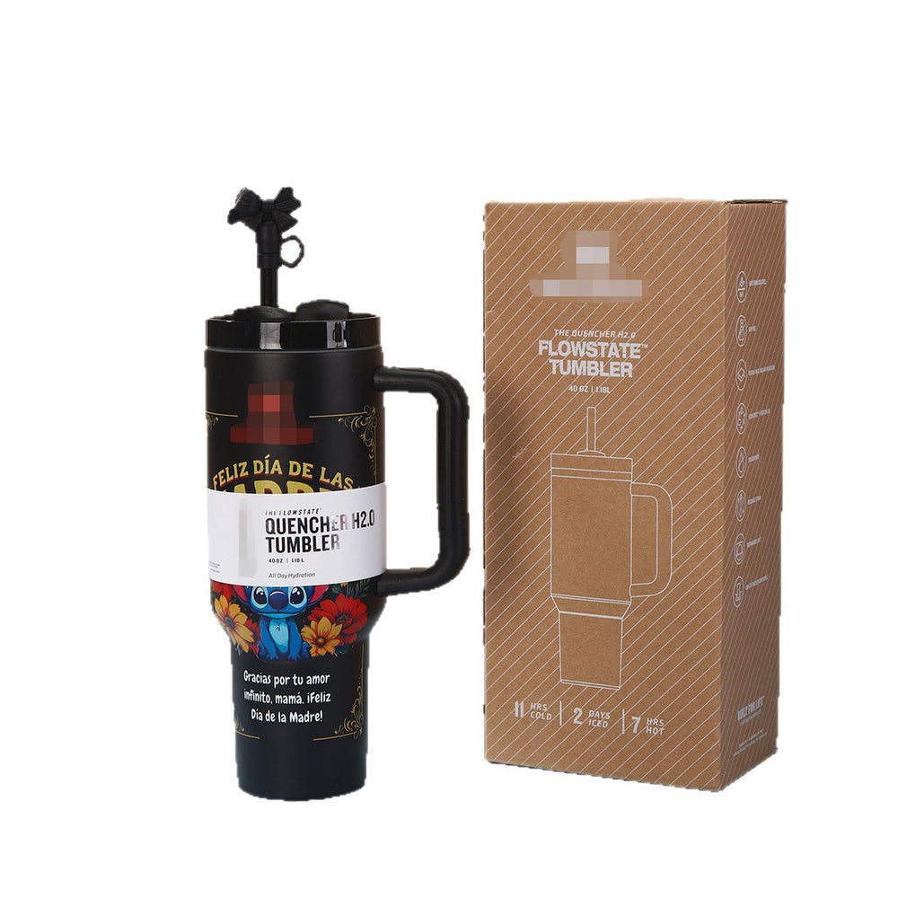 stanley mother's day same style ice cup creative 304 stainless steel thermos cup men's and women's portable straw cup