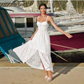 autumn european and american  cross-border e-commerce women's new solid color sleeveless bandeau backless camisole dress