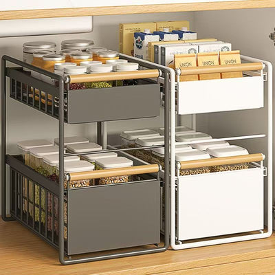 Under-sink storage rack kitchen seasoning dish pull-out for home multi-functional pool storage cabinet pull basket layering