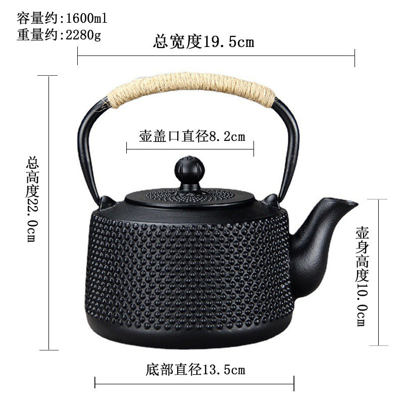 Iron kettle small ding cast iron teapot wholesale stove tea pot retro japanese style water kettle tea set suit wholesale