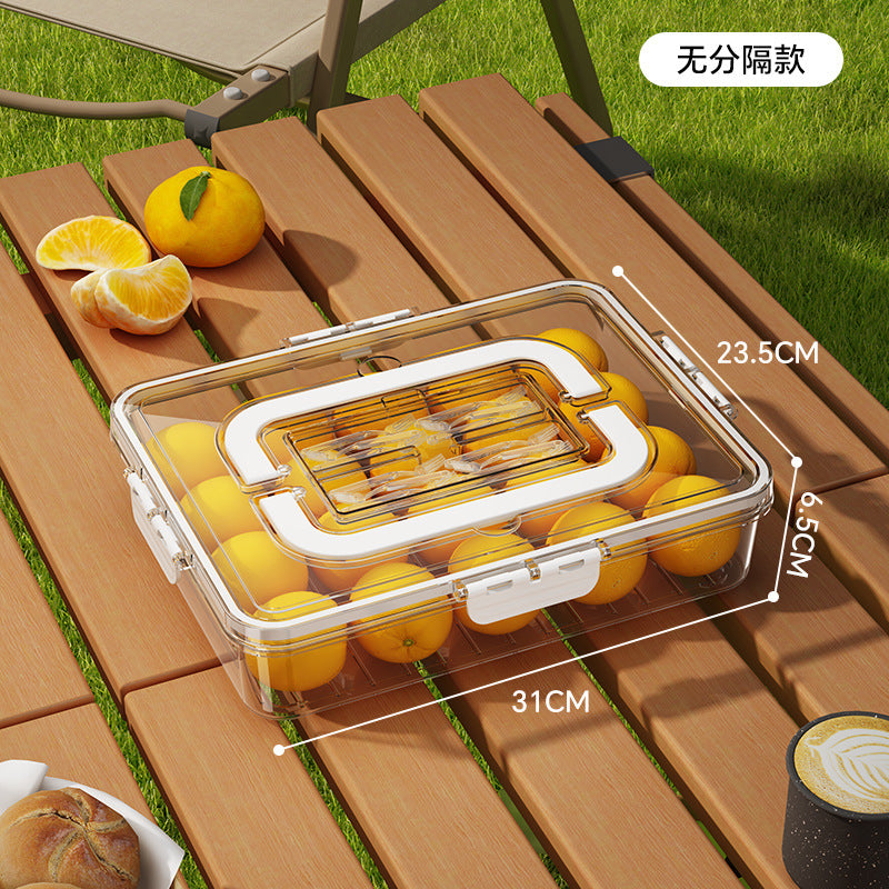 Salad crisper, eight-point grid, spice box, sealed refrigerator, frozen storage box, portable picnic, fruit and vegetables