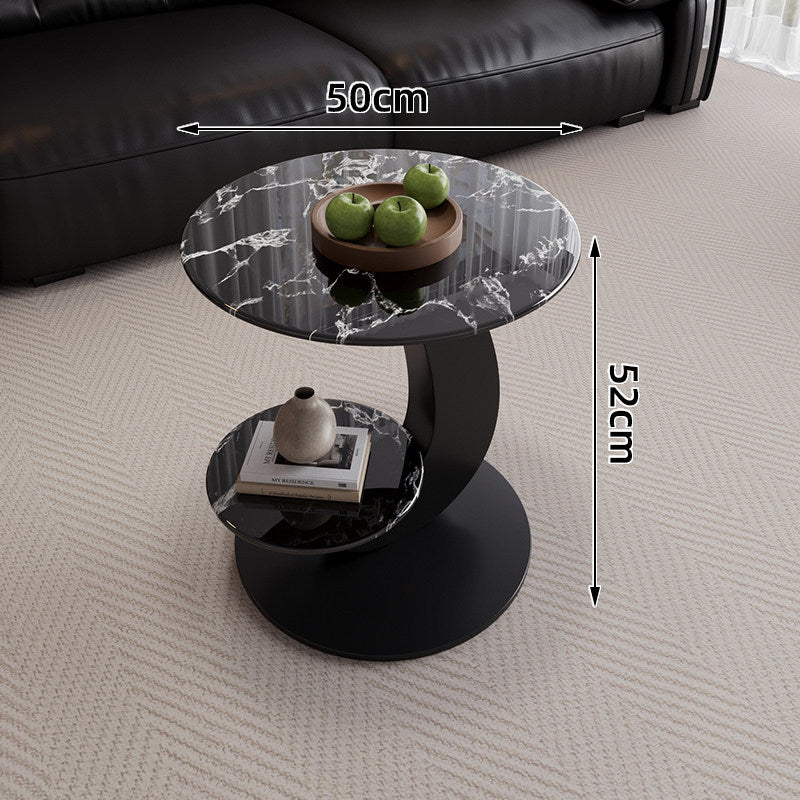 Italian style home light luxury oval tempered glass combination coffee table, high-end living room new modern minimalist coffee table