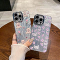 Fine hole feather yarn suitable for apple 16pro cartoon mobile phone case iphone11/13 all-inclusive lens film protective cover