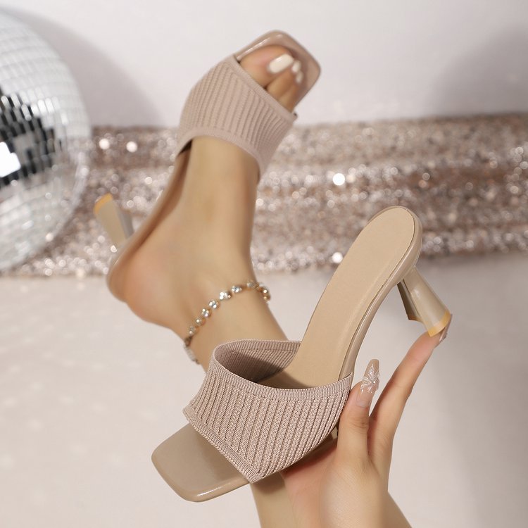 summer new arrival: plus-size high-heeled slides for women (sizes 36-42). wholesale available. dropshipping to  and