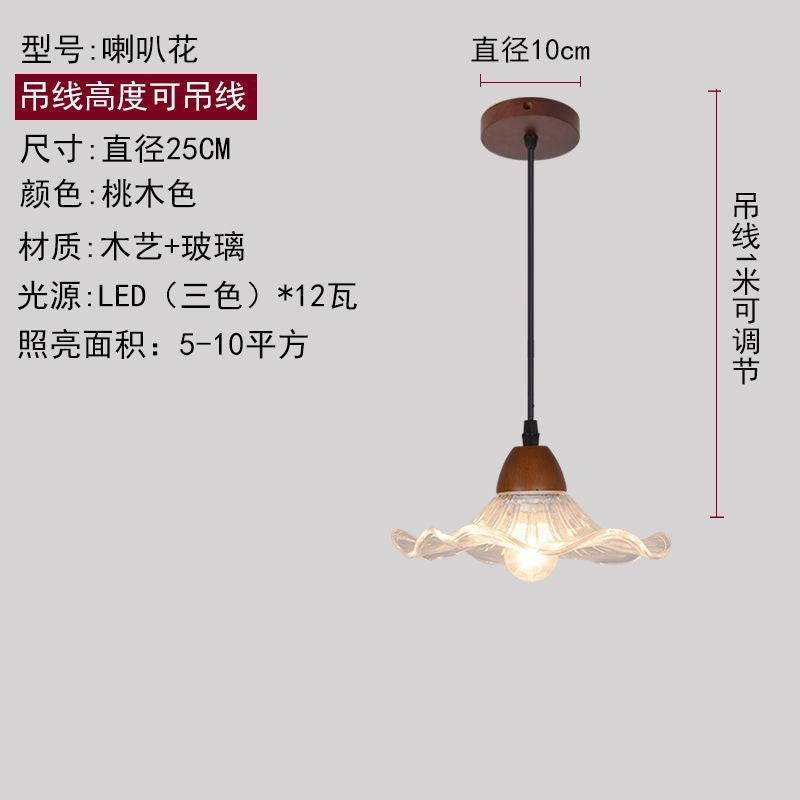 Medieval style lamps bedroom bedside small chandelier bedside table retro restaurant aisle new chinoiserie single head long hanging lamp