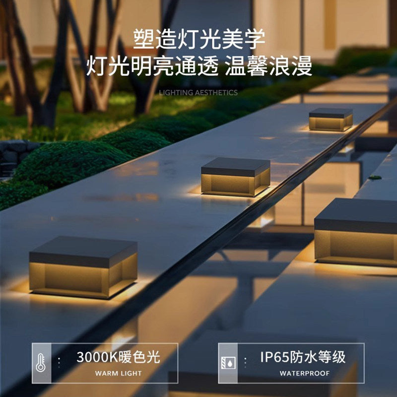 Solar powered pillar lights for courtyards, gateways, and outdoor walls - waterproof post lights for villa entrances