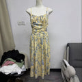 Amazon fashion sexy elegant spaghetti strap slit dress women's summer new arrival slimming a-line dress