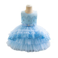 Ready-to-ship new girls' evening gown double-layer wedding cake princess dress first birthday party dress kids dress