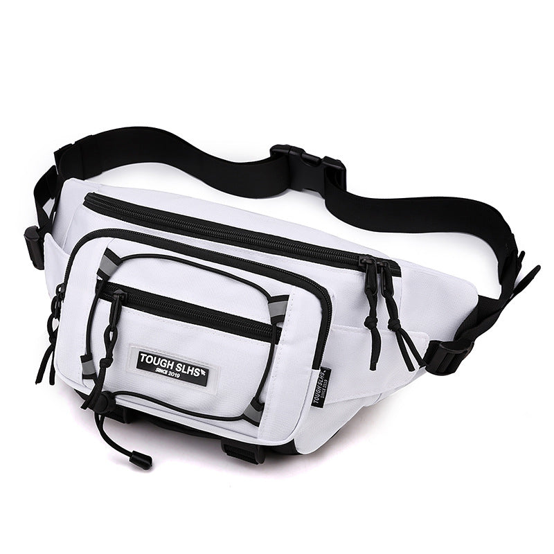 New trendy men's and women's oblique straddle chest bag night reflective large-capacity backpack outdoor sports fanny pack travel bag