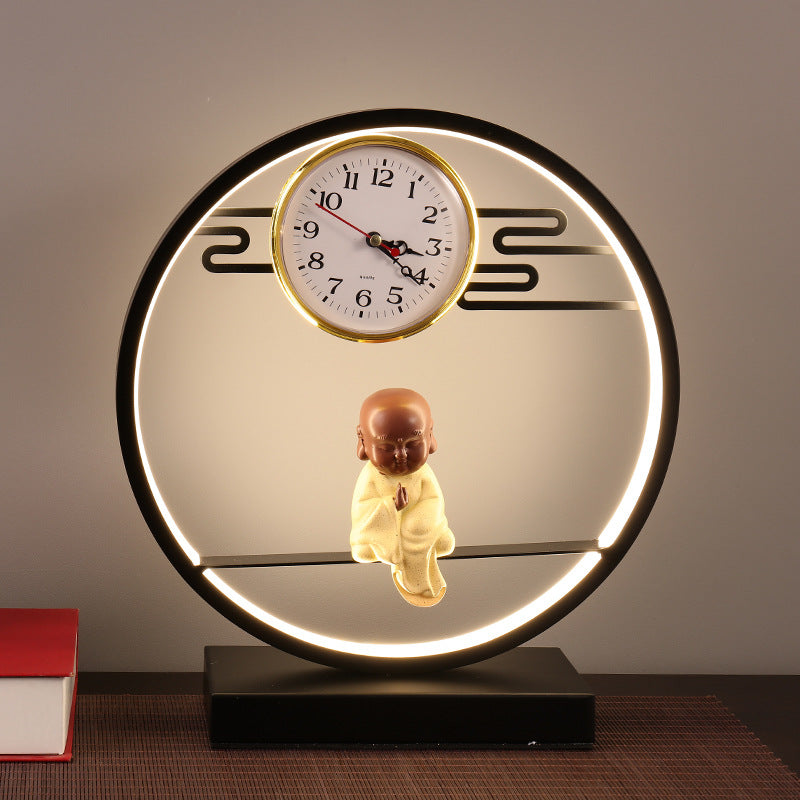 Creative stylish table lamp bedroom bedside lamp clock ornament remote control usb multi-function deer touch lamp