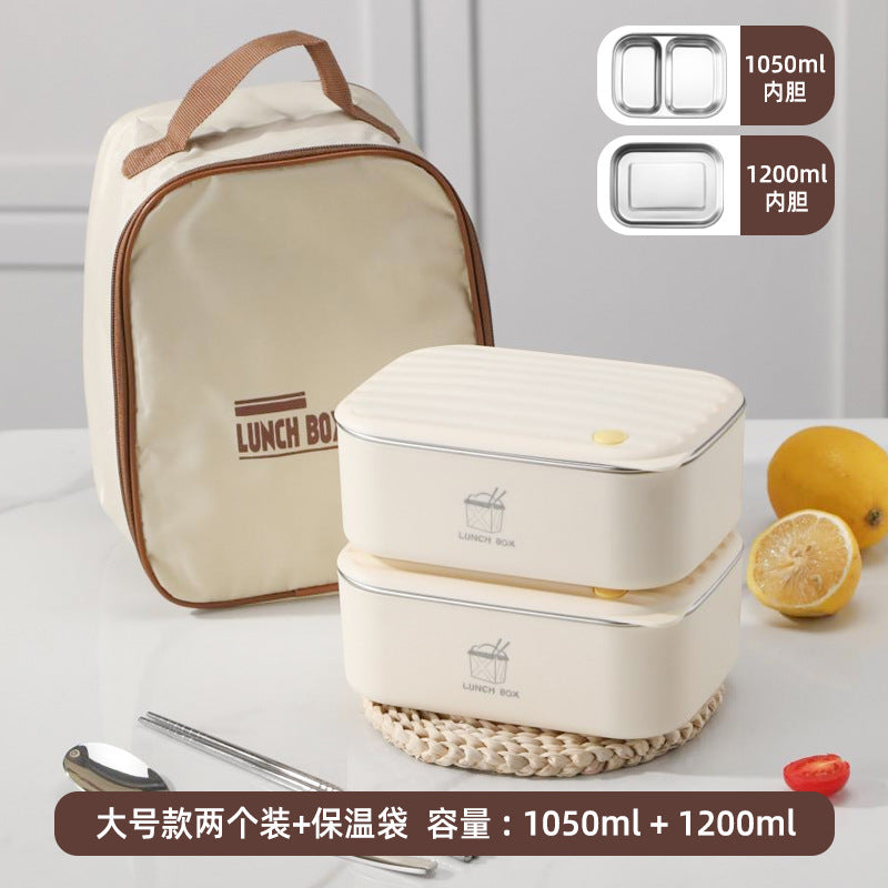 304 stainless steel compartment lunch box microwave heating lunch box office workers and students bringing meals multi-layer lunch box
