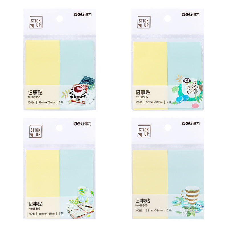 Deli 66305 Post-it notes Color sticky notes Classified index stickers Square note stickers 2 sticky notes 76 * 38