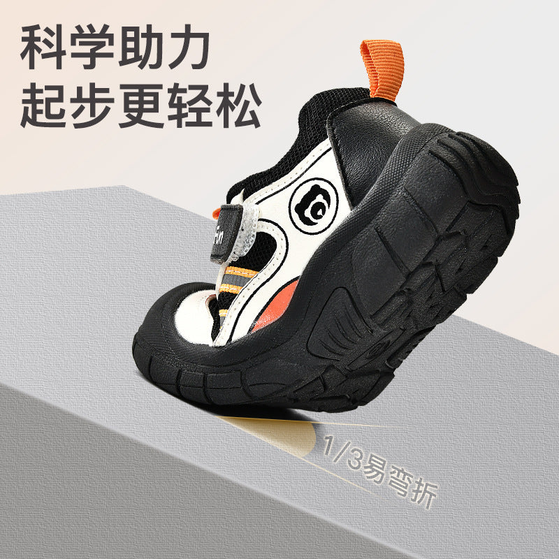 (sizes 18-28) spring/autumn baby stepping stones walking shoes, anti-slip soft sole functional anti-collision toddler shoes for boys and girls, ages 1-4