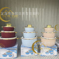 1setfoodwarmer cross-border hot-selling factory direct sales fresh-keeping lunch box thermal insulation bucket golden handle high-grade stainless steel