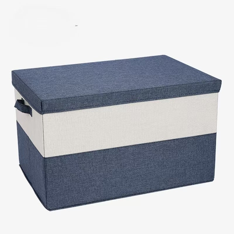 Color matching cotton and linen storage box Large household cotton and linen foldable clothes pants storage box Two-color quilt sorting box