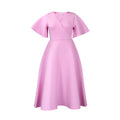D3191 cross-border women's clothing  new style bell sleeves v neckfashionelegant large skirt dress european and american dress