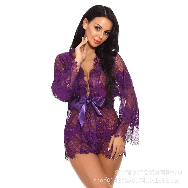 Women's sexy lingerie lace babydoll dress - sheer & seductive nightwear