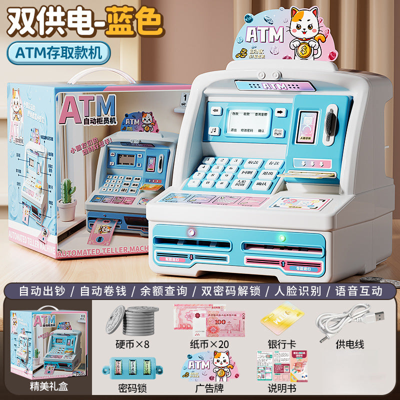 Kids' pretend play atm cash register - educational simulation interactive toy game machine - birthday gift for boys and girls