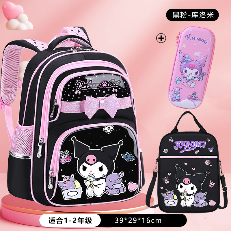 Schoolbag for 1-3-6 grade kids female primary school students 6-9-12 years old large capacity ultra-light backpack to reduce burden