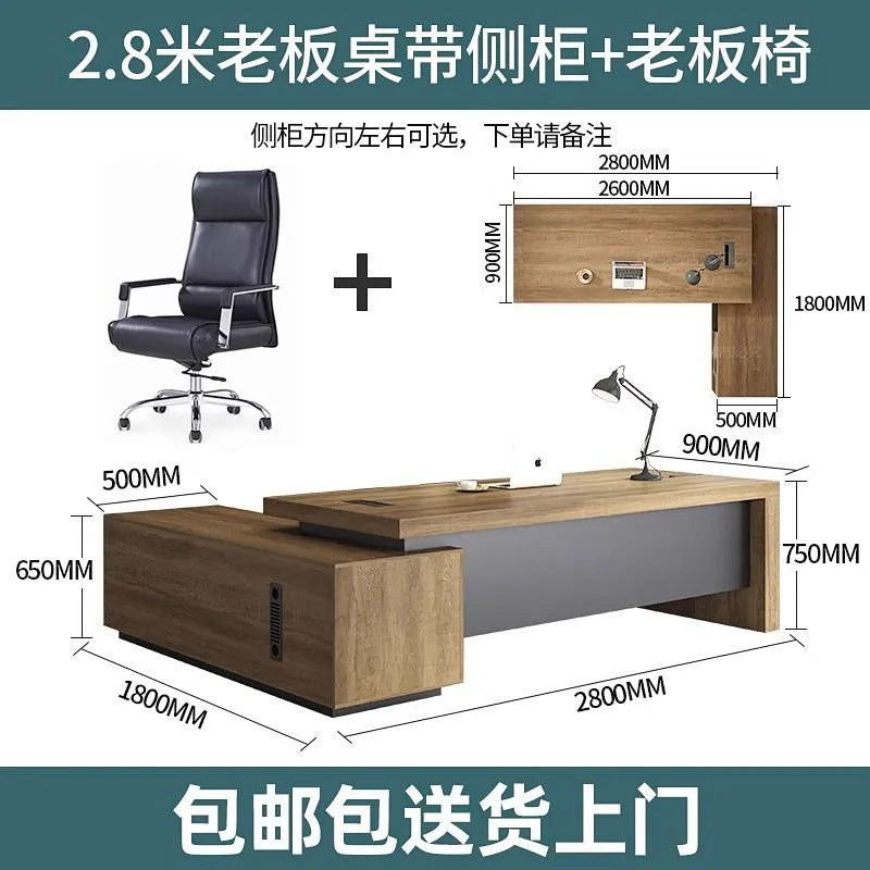 Boss desk office chair combination casual modern president desk executive table supervisor manager desk accessible luxury furniture