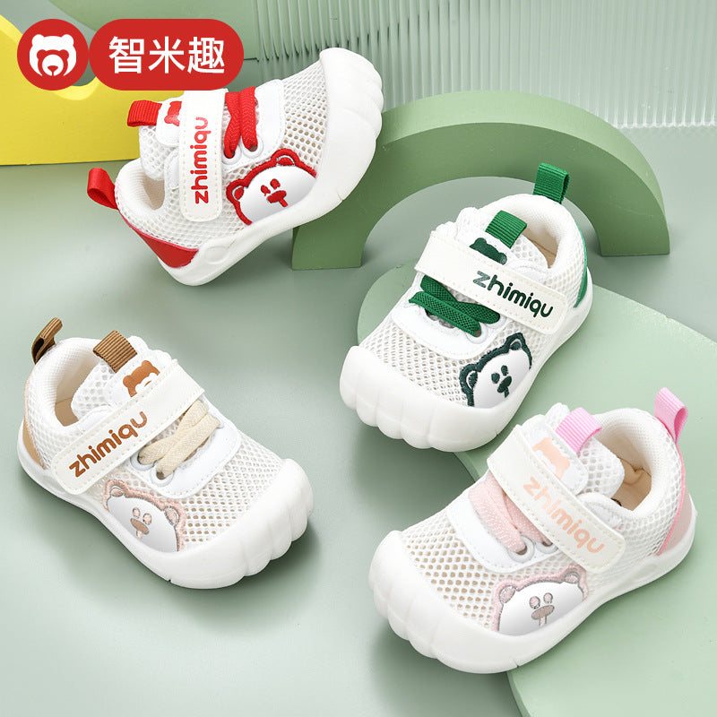 Baby sandals for boys, summer first walker shoes, 0-1-2 years old infant anti-slip soft sole mesh shoes for babies and toddlers, baby girl shoes