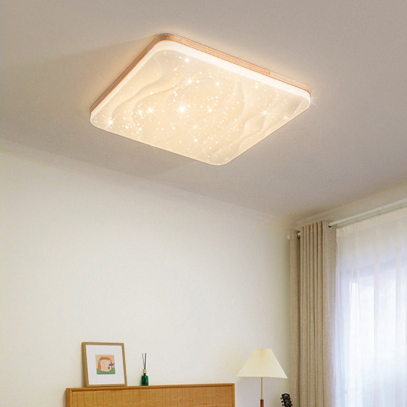 Japanese-style living room ceiling light simple modern atmosphere home Nordic log wind whole house lighting package combination