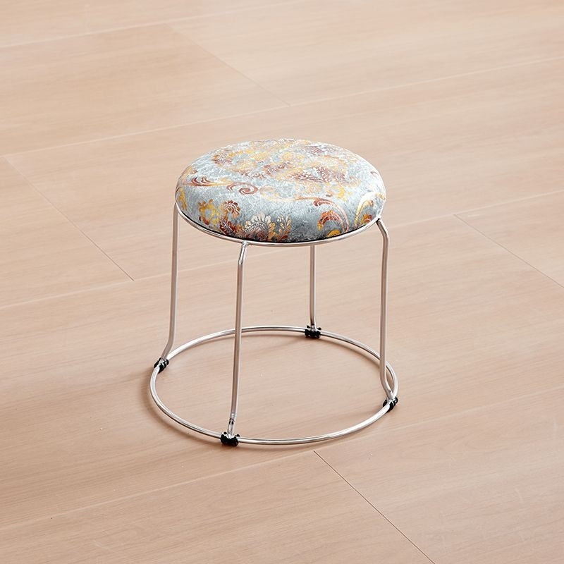 Soft stool, durable shoe changing stool, casual stool, for home bench, solid wood surface low stool, round stool, thickened steel stool