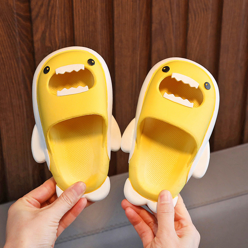 2023 new shark kids' slippers - wholesale anti-slip cartoon sandals for boys, girls, babies, summer home, bathroom, and bath use