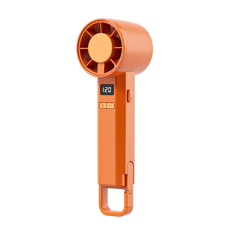 Southeast asia's hottest new high-speed handheld fan: portable outdoor mini fan with hook, digital display, and usb charging