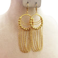 hot-selling golden high-end exquisite exaggerated round tassel earrings hoop ball earrings