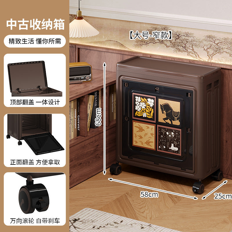 Antique storage box for clothes Large capacity flip cover finishing box Folding storage box Clothes quilt retro storage cabinet