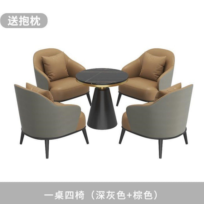 Reception table and chair combination sales office accessible luxury hotel balcony casualcasual beauty salon sofa single person negotiation meeting
