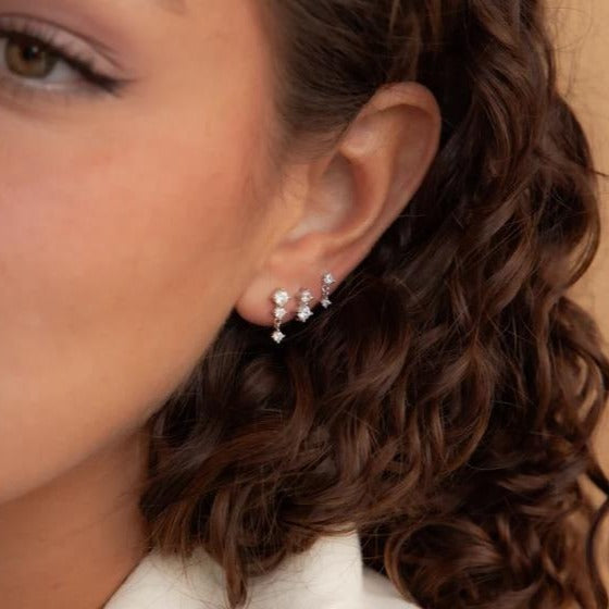 Amazon bestseller: brass electroplated zircon 12 birthstone earrings - elegant & stylish women's fashion jewelry, perfect for cross-border e-commerce