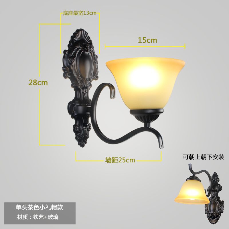 American casual wall lamp single head bedside lamp bedroom lighting living room background wall scandinavian lighting aisle corridor iron art