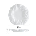 Minimalist pure white ceramic dinnerware set for home, restaurant, and hotel use - porcelain plates, creative plating, and dessert bowls