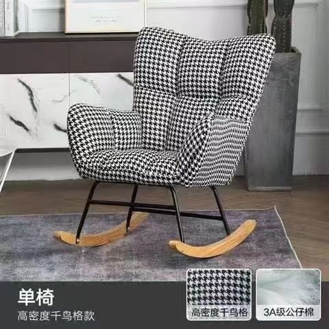 Same-day shipping solid wood single sofa chair, backrest chair, balcony lounge chair, small apartment beanbag chair, living room sofa chair