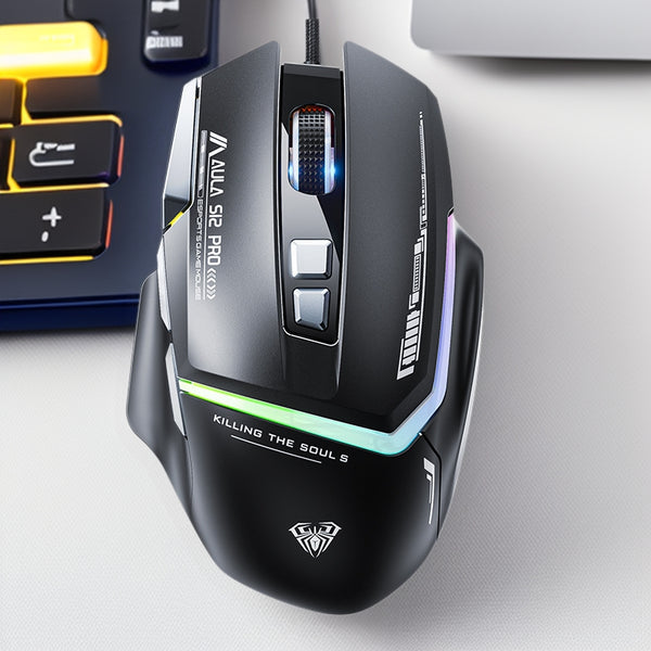 Tarantula S12pro Wired RGB Game E-sports Mechanical Mouse Office USB Desktop Computer Notebook Macro Programming
