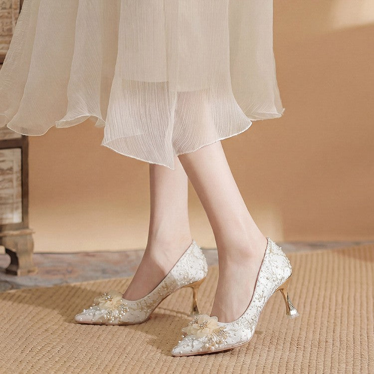 Pointed toe pumps - women's spring 2026 new collection: elegant evening shoes, wedding shoes, bridal shoes, stiletto heels, comfortable bridesmaid shoes